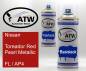 Preview: Nissan, Toreador Red Pearl Metallic, FL / AP4: 400ml Sprühdose + 400ml Klarlack - Set, von ATW Autoteile West.